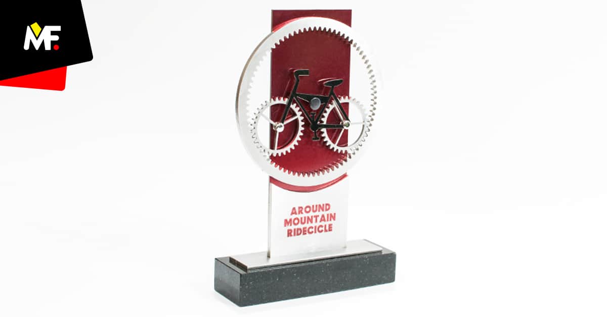 Statuetka sportowa rowerowa ze stali